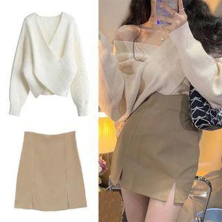 Wrapped Sweater / Mini Skirt / Set