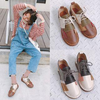 Lace-up Color Block Shoes