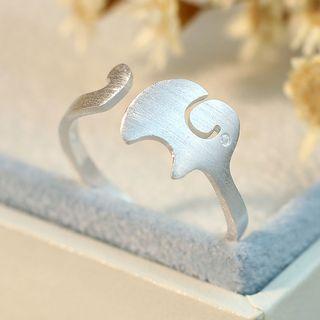 925 Sterling Silver Elephant Open Ring