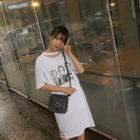 Cutout Printed Short-sleeve Dress