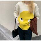 Printed Sweater Yellow Monster - Beige - One Size