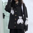 Print Loose-fit Fleece Sweater As Shown In Figure - One Size