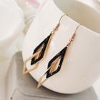 Sequined Geometric Drop Earring 1 Pair - Rose Gold - One Size