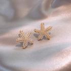 Starfish Faux Pearl Earring 1 Pc - White - One Size