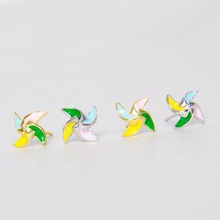 925 Sterling Silver Windmill Stud Earring