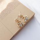 Rhinestone Star Alloy Cat & Moon Dangle Earring 1 Pair - Gold - One Size