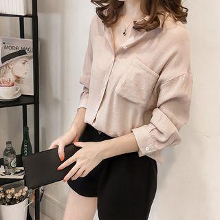 Front Pocket Button Down Casual Shirt