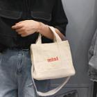 Printed Lettering Canvas Bag