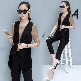Set: T-shirt + Long Vest + Pants