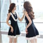 Set: Knit Tank Top + Mini A-line Knit Dress
