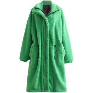 Long Fleece Zip Coat