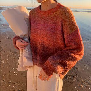 Loose-fit Round-neck Gradient Sweater