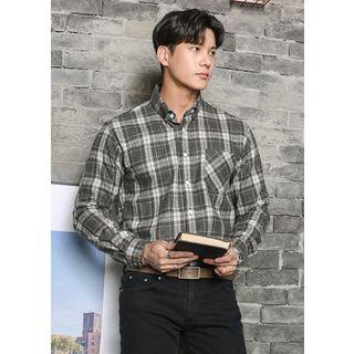 Pocket-front Napped Plaid Shirt