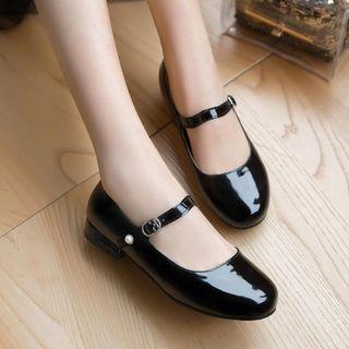 Patent Beaded Mary Jane Shoes