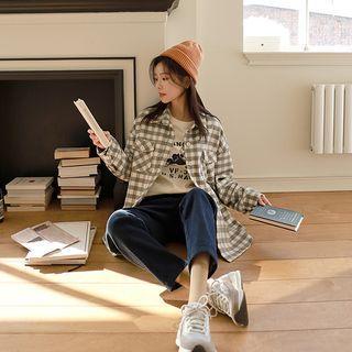 Flap-pocket Loose-fit Checked Shirt