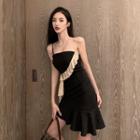 Asymmetrical Spaghetti Strap Ruffled A-line Dress