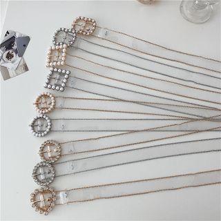 Faux Pearl / Rhinestone Transparent Belt