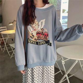 Long-sleeve Angel Printed Sweatshirt