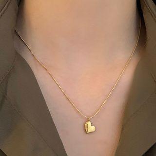 Heart Pendant Alloy Necklace 1 Pc - Necklace - Gold - One Size