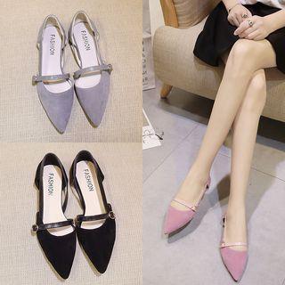 Faux Suede Pointed Flats