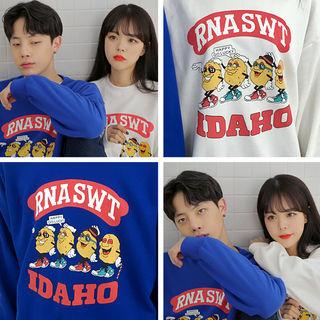 Couple Graphic Loose-fit Sweatshirt