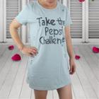 Lettering T-shirt Dress Gray - One Size