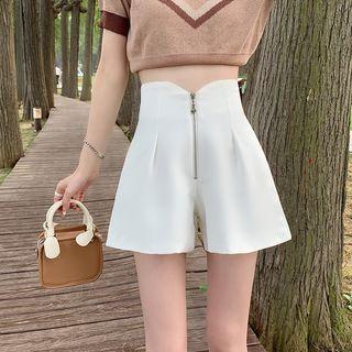 High Waist Zipped Shorts