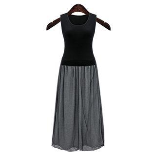 Sleeveless Pleated Midi Skirt