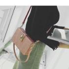 Embossed Faux Leather Shoulder Box Bag