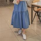 A-line Denim Maxi Skirt