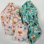 Set Of 3: Dog Print Drawstring Bag