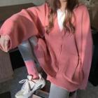 Plain Sweater Cardigan / Leggings
