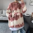 Lettering Tie-dyed Sweater