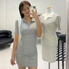 Collared Stripe Bodycon Minidress