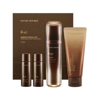 Nature Republic - Yuli Essence Special Set Whitening & Wrinkle Improvement: Essence 30g + Toner 45ml + Lotion 30ml + Foam Cleanser 100ml