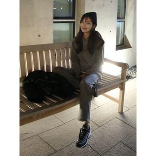 Set: Brushed-fleece Lined Hoodie + Band-waist Pants