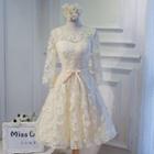 Lace 3/4 Sleeve Bridesmaid Dress