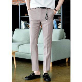 Straight-cut Dress Pants With Keyring