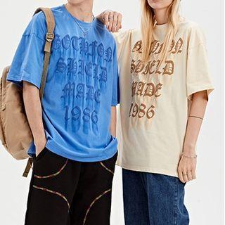 Lettering Fade Short-sleeve Top