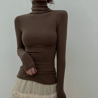 High-neck Skinny Crop T-shirt