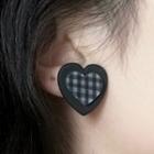 Heart Plaid Alloy Earring