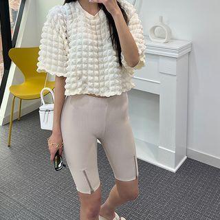 Zip-hem Biker Shorts