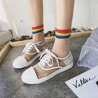Panel Cutout Lace-up Sneakers
