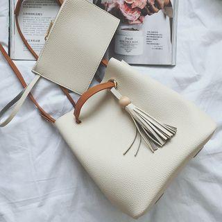 Tasseled Bucket Tote Bag