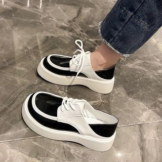 Platform Two-tone Lace-up Shoes