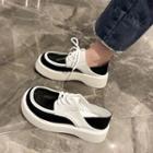 Platform Two-tone Lace-up Shoes