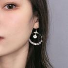 Rhinestone Faux Crystal Alloy Hoop Dangle Earring 1 Pair - Ae0111 - Gold - One Size