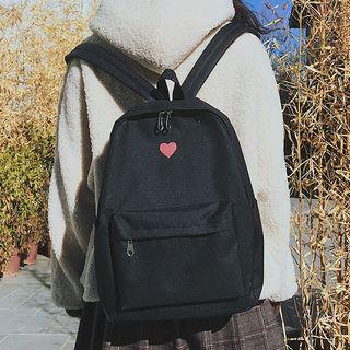 Set: Heart Print Backpack + Zip Pouch