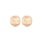 Sterling Silver Plated Rose Gold Simple Romantic Love Geometric Round Stud Earrings Rose Gold - One Size