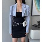 Plain Oversize Cropped Blazer